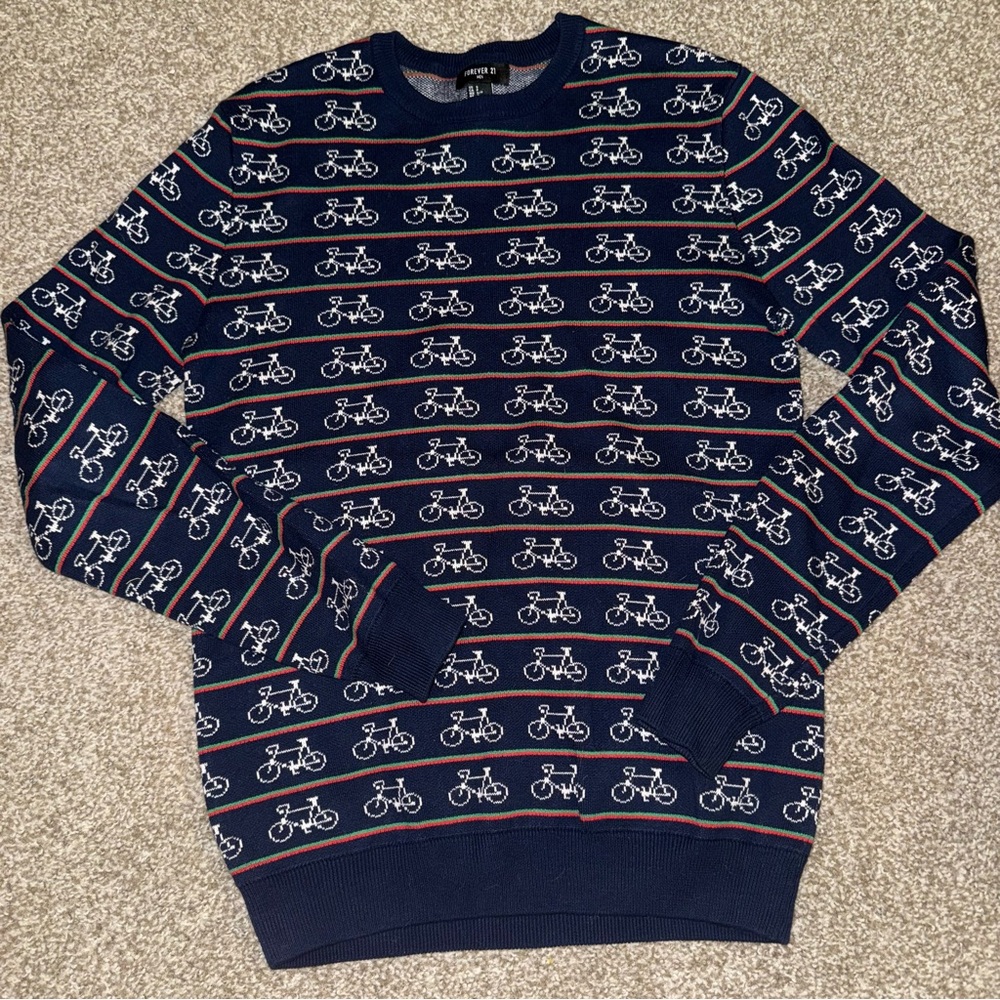 Bicycle Heavy Cotton Crew Neck Graphic Sweater Forever 21